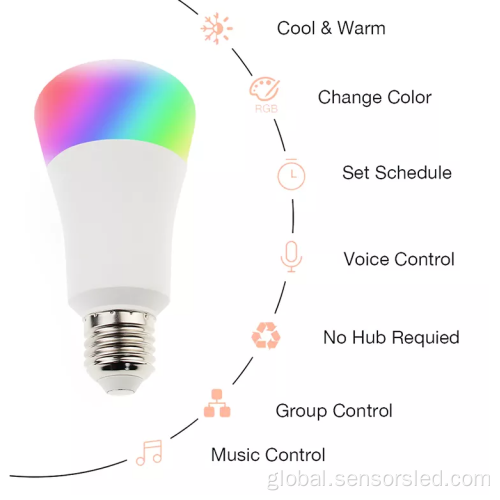 Smart Downlight for iPhone Controlled E27 Wireless RGB/RGBW LED Bulb with WiFi Controller Supplier